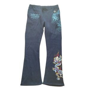 Ed Hardy Midnight Dragon Flare Sweatpants XL EHMR8006-1 Y2K Streetwear Joggers